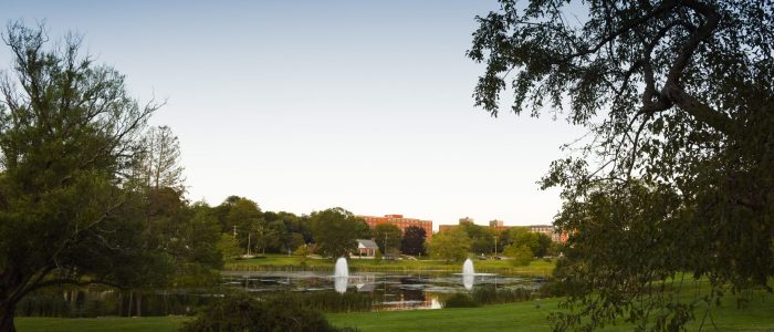 Mirror Lake on the UConn Campus in July, 2017.